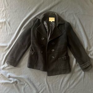 Black felt peacoat